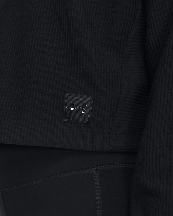 Women's UA Ottoman Fleece ¼ Zip, Black, pdpMainDesktop image number 3